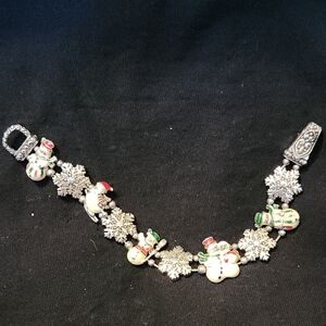 JCPenney Silver Snowman and Snowflake Bracelet